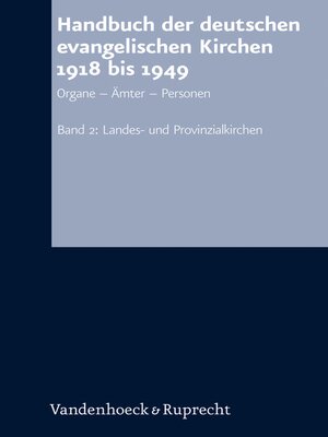 cover image of Handbuch der deutschen evangelischen Kirchen 1918 bis 1949